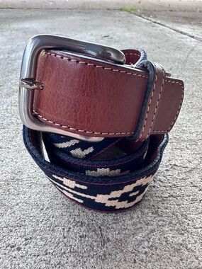 Gaucho Brown Leather Canvas Print Belt